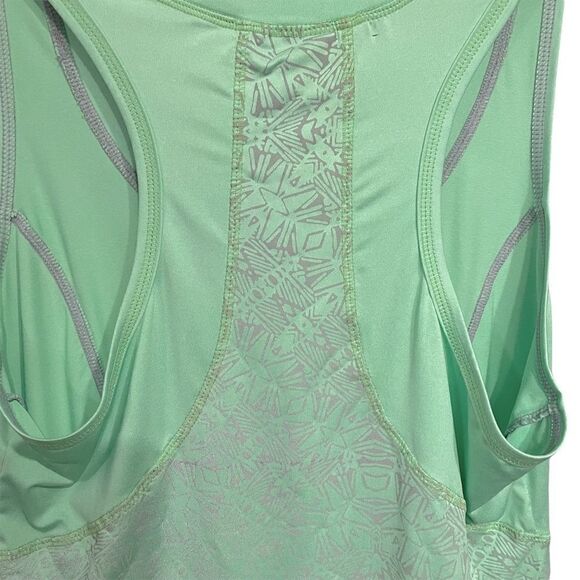 ATHLETA Northern Lights Reflective Racerback Tank Neon Lime Green Womens M - Picture 4 of 8